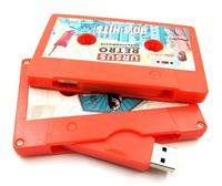 Clé USB en forme de cassette audio, 1 Go, 2 Go, 4 Go, 8 Go, 2.0, blanche, rouge, noire, en plastique