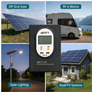 Contrôleur de charge solaire MPPT 10A-60A 12V 24V 48V LCD pour systèmes solaires hors réseau - Product Image 4