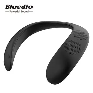2022 Bluedio portable mini bluetooth- speaker with power bass woofer built-in mic big battery FM neck-band wireless speaker