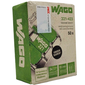 Wagos ขั้วต่อประกบ221-423พร้อมขั้วต่อสายไฟ3ตัวนำ4mm2ขั้วต่อ Wagos สีเขียว221 423 - Product Image 6