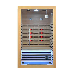 ساونا بالأشعة تحت الحمراء البعيدة ذات طيف كامل مع ضوء أحمر، ساونا بخارية محمولة للصالة الرياضية مع دش، للاستخدام الخارجي والداخلي، ساونا خشبية بتصميم ألماني - Product Image 2