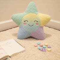Almohada Personalizada en Forma de Corazón y Pentagrama, de Felpa Súper Suave, Bordada a Medida, ODM, para Fiestas