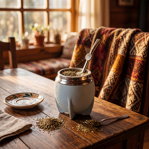 Gourde à yerba mate 10oz en acier inoxydable à double paroi, argentine, calabash, 280ml, tasse à thé, revêtement extérieur en plastique isolant - Product Image 3