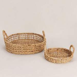 Vente chaude jonc de mer fabriqué à la main rond plateau de service vaisselle en gros chargeur assiette OEM emballage personnalisé du Vietnam - Product Image 4