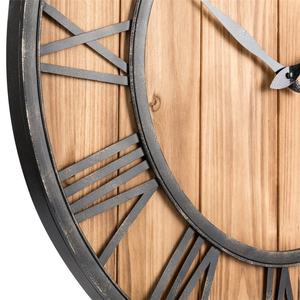 24 "60cm Oldtown Industrial extra Large rustica struttura in metallo bronzo naturale con tinta unita in legno Vintage decorazione <span class=keywords><strong>da</strong></span> parete <span class=keywords><strong>orologio</strong></span> - Product Image 3