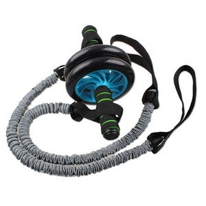 Rouleau Abdominal Multifonctionnel Écologique et Durable à 4 Roues avec Bandes de Résistance Robustes, Conception Portable <span class=keywords><strong>pour</strong></span> Exercices <span class=keywords><strong>des</strong></span> Jambes, Fessiers et Orteils - Product Image 1