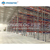 Étagères de stockage à double profondeur en acier certifiées ISO9001:2008/RMI, bleues et orange, capacité de 4000 kg/niveau