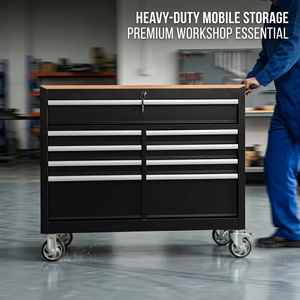 Heavy Duty 9-Drawer Mobile <b>Tool</b> <b>Cabinet</b> with Wheels and Workbench for Garage Workshop OEM - Product Image 1