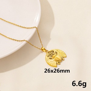 Pendentif Loup Lion en Acier Inoxydable 304 Doré, Chaîne à Maillons, Totem Animal Sauvage, Médaille <span class=keywords><strong>Scarabée</strong></span> pour Collier Unisexe Homme Femme Bijoux - Product Image 4