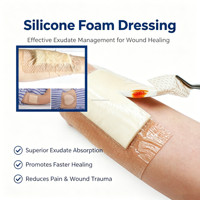 Pansement en mousse de silicone imperméable Shinrise personnalisé avec bordure adhésive en silicone, durée de conservation de 3 ans