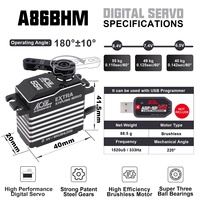 Servo Digital Programable A86BHM 8.4V 55KG 0.11Seg con Engranajes de Acero, Extra Fuerte, Sin Escobillas, Estándar