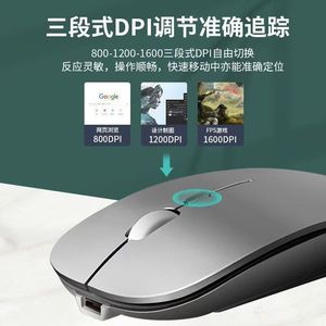 Souris sans fil Bluetooth 1600Dpi 2.4G, double mode, silencieuse, ergonomique, pour ordinateur, téléphone, modèle universel avec chargement USB - Product Image 2