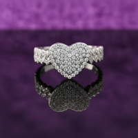 Bague Cœur en Argent Sterling 925 Certifiée GRA Couleur D, Moissanite VVS Scintillante, Sertie de Diamants, pour Femme et Homme, Cadeau d'Anniversaire