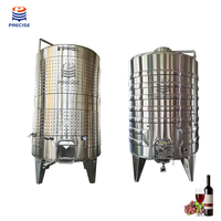 Fermenteur à double enveloppe en acier inoxydable de 10 000 L, état neuf, avec chemise de refroidissement à plaques alvéolées pour la production de vin rouge sec