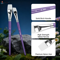 Lot de 11 pinceaux professionnels en nylon pour artistes, manche en bois violet, pour aquarelle, visage et corps