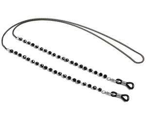 Fashion <strong>Gold</strong> Eyeglass Holder Women Glasses <strong>Chain</strong> Crystal <strong>Sunglasses</strong> <strong>Chain</strong> Eyewear Retainer Black Glass Bead Masking <strong>Chain</strong> - Product Image 5