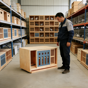 Grande cage à oiseaux double pour canari, <span class=keywords><strong>pigeon</strong></span>, moineau, perroquet, en bois, pour petits animaux, nichoir pour <span class=keywords><strong>pigeon</strong></span> - Product Image 1