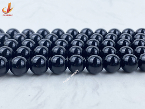 Gema de obsidiana negra de 6mm, 8mm y 10mm, <span class=keywords><strong>piedra</strong></span> Natural redonda al por mayor y cuentas sueltas artesanales para la fabricación de joyas para adultos, cristal - Product Image 5