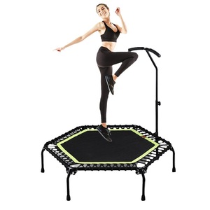 Trampolín <span class=keywords><strong>de</strong></span> Fitness Hexagonal Premium Silencioso <span class=keywords><strong>de</strong></span> 48 Pulgadas, Capacidad <span class=keywords><strong>de</strong></span> 120 kg, 54 Cuerdas Elásticas, Manillar Ajustable, para el Hogar - Product Image 5
