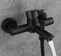 Douche murale contemporaine en acier inoxydable 304 noir mat, à jet doux, pluie et massage, avec mitigeur en céramique, qualité hôtelière