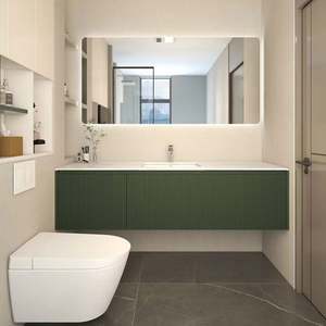 Meuble de salle de bain sur mesure haut de gamme 30 pouces Vasque de salle de bain moderne de luxe avec lavabo pour appartement - Product Image 4