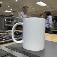 Mug en céramique blanc uni de 11 oz, personnalisable par sublimation, pour café