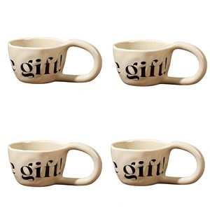 Tasses à boire en céramique élégantes avec inscription 'The Gift', design moderne, compatibles lave-vaisselle et micro-ondes, portables, pour la décoration intérieure - Product Image 5