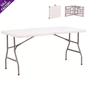 Sino Perfect Wedding Banquet Party Events Rectangle Dining Tables <b>Outdoor</b> White Hdpe Portable <b>Plastic</b> Folding Foldable Table - Product Image 1