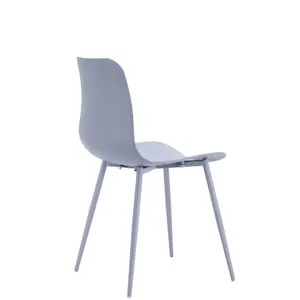 Modern Dining Chair Seat Plastic Chair with Metal Legs High Quality Colorful PP Hot Sale Black Dining Room Furniture
