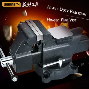 Heavy Duty Precision Hinged Pipe Bench Vise 360 Degree Rotating Base Vise Grip