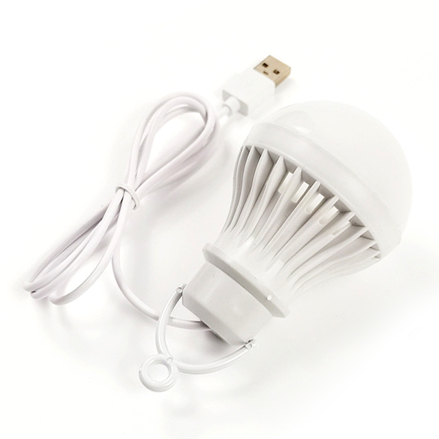 Usb Led Camping Lamp 3w 5w 7w 9w 12w With 1.2m Clip Line Mini Bulb Night Light White Usb-adapter-powered Table 5v Milky Pc Cover