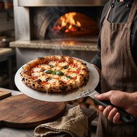 Pelle à pizza ronde en acier inoxydable de 10 et 12 pouces, outil de retournement pour four à pizza, accessoire de pâtisserie, lève-gâteau en métal