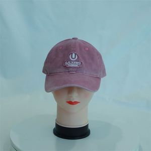 Casquettes de baseball en coton non structurées, réglables, à 6 panneaux, unies, style rétro vintage délavé, pour hommes et femmes, vente en gros - Product Image 1