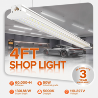 Tube LED en V intégré, connectable, 8FT 4FT 100W 50W 130LM/W 5000K, pour garage, entrepôt, bureau