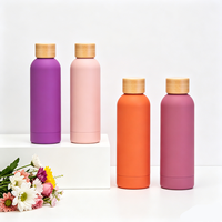 Bouteille isotherme en acier inoxydable 304, anti-fuite, pour boissons chaudes et froides, avec couvercle en bambou – Vente en gros usine