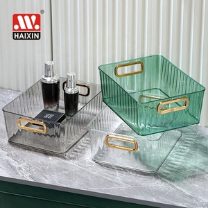 Trasparente per PET <span class=keywords><strong>frigo</strong></span> dispensa organizzatore cestini con manici scatola regalo picnic frutta scatola contenitore di plastica cesto di immagazzinaggio - Product Image 1