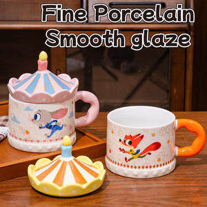 Mug en céramique <span class=keywords><strong>Disney</strong></span> Zootopia avec poignée et couvercle et boîte cadeau, ensemble de tasses à café écologiques pour les fêtes - Product Image 5