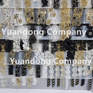 Cô Dâu Sang Trọng Thêu Đính Cườm Kim Loại Ren Trims <span class=keywords><strong>Sequin</strong></span> Đính Ren Bán Buôn Vàng <span class=keywords><strong>Trim</strong></span> Bead Đính Cho Buổi Tối Ăn Mặc - Product Image 6