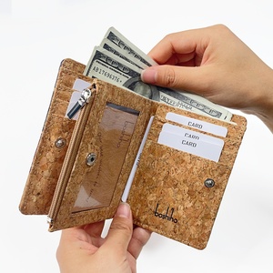 Custom Women's Purse <b>RFID</b> <b>Blocking</b> Bifold Zipper <b>Wallet</b> Vegan Cork Leather Card Holder Printed Cartoon Coin Pocket <b>Wallet</b> - Product Image 5