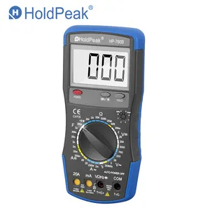 HoldPeak es un multímetro digital estable, que funciona con pilas y de alta fiabilidad, que se puede ver a la izquierda.