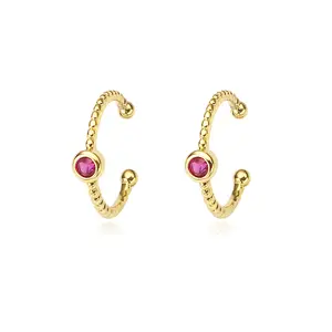 18k Zirconia Gold Plated Copper Earrings for girls, Ins Charm Stud Earrings with Beaded