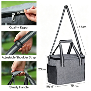 Sac isotherme en tissu Oxford de grande capacité, sac isotherme en aluminium pour aliments et boissons, sac isotherme étanche, sac alimentaire isolé - Product Image 1