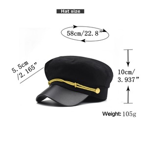 Vintage estilo naval negro Cosplay adulto capitán sombrero mar capitán's borde <span class=keywords><strong>gorra</strong></span> - Product Image 6