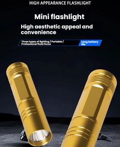 Mini Lanterna LED de Liga de Alumínio Portátil com Design de Bolso, Brilhante, Recarregável, Luz de Chaveiro com Luz Negra para EDC - Product Image 1