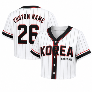 Jersey de Béisbol Coreano para Fanáticas, Estilo Moderno, Personalizado con Nombre y Número, Jersey Corto para Mujer - Product Image 4