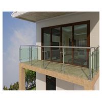 Support de verre Prima en acier inoxydable pour garde-corps de verre, escalier, balcon