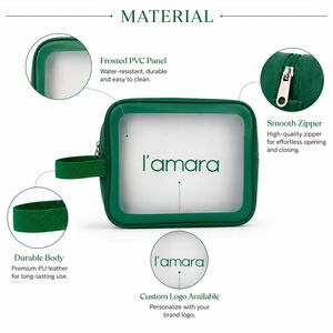 OEM ODM Transparent PVC <b>Makeup</b> Bag Custom Logo Waterproof Travel Toiletry Bag Beauty <b>Storage</b> Cosmetic Pouch Supplier - Product Image 4
