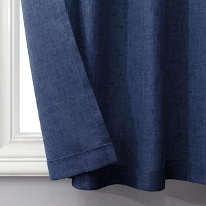 Màu xanh đậm Sheer Linen nhà bếp Rèm ngắn tầng trở lại Tab Túi phòng tắm cửa sổ nhỏ cafe rèm cửa - Product Image 6