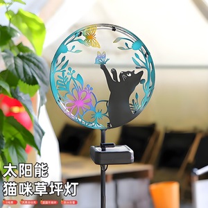 Lámpara solar para jardín con forma de gato, impermeable, LED, decorativa, para patio y jardín - Product Image 1