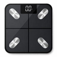 Balance connectée intelligente Bluetooth pour la composition corporelle, avec application, haute précision, en verre trempé, pour la maison et le fitness